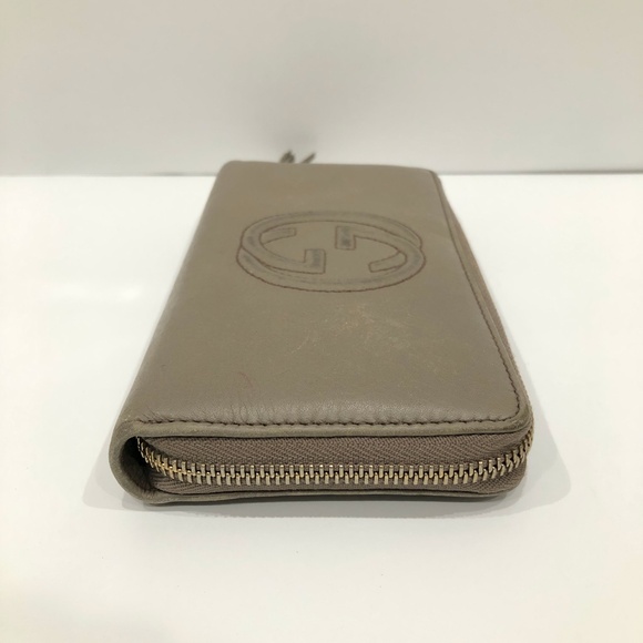 Gucci Grey Soho Interlocking G Zip Around Long Wallet Sku#84491 (Gently used) - Picture 3 of 16